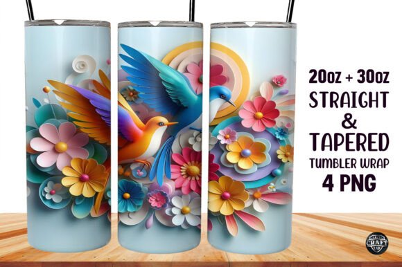 Download 3D Birds 20oz Tumbler Sublimation Skinny - Birds Collection