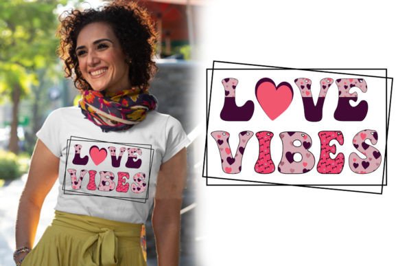Download LOVE VIBES RETRO PRINT T-SHIRT DESIGN - Premium Resources