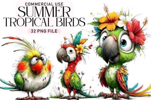 Download Summer Tropical Birds Clipart PNG - Birds Collection