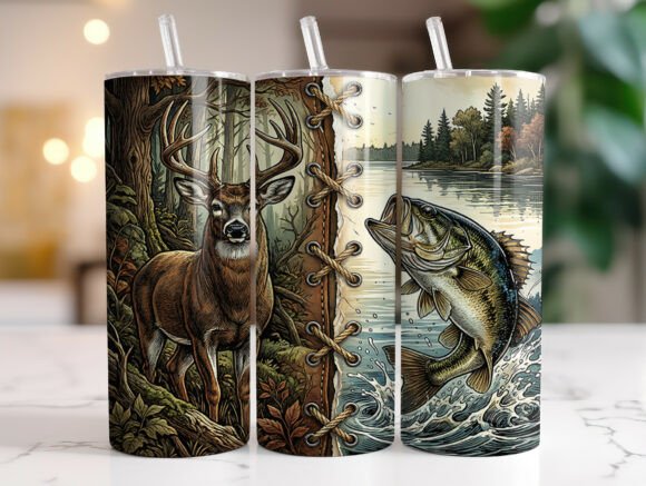 Download Fishing Hunting 20oz Skinny Tumbler Wrap - Skinny tumbler Collection