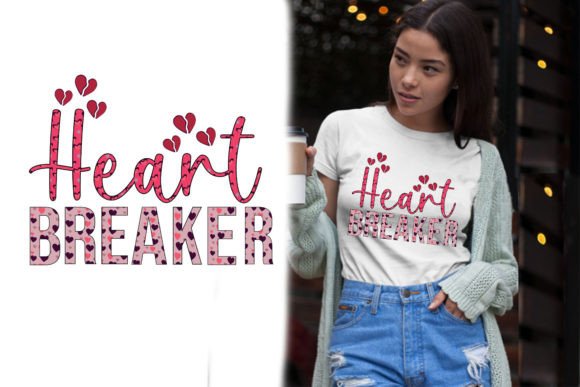 Download Heart Breaker Retro Printed T-Shirt PNG - Premium Resources
